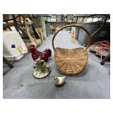 Wicker Basket - Wall Shelf - Battery Op Candle