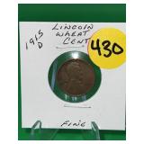1915-D Lincoln Wheat Cent Fine