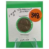 1949-D Jefferson Nickel Very Fine