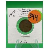 1918-D Lincoln Wheat Cent Fine