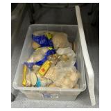 Wood Craft Supplies in Plastic Bin w/Lid