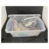 Assorted Earrings in Plastic Bin