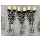 3 - 24" Spanish Revival Electric Wall Sconces