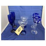 3 - Stemware Cobalt Cut to Clear