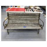 Wood and Metal Park Bench L 51" - As Is