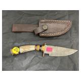 Damascus Steel 4" Fixed Blade Knife