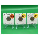 3 - 1971 P-D-S Roosevelt Dimes 2-Ext Fine