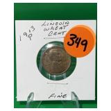 1913-P Lincoln Wheat Cent Fine