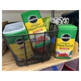 Miracle Grow Plant Food in Metal Basket