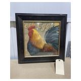 Framed Rooster Wall Dï¿½cor 17"x17"