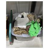 Yarn - Fabric - Buttons & More in Plastic Bin