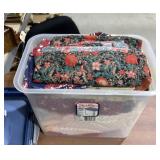 Assorted Fabric in Plastic Bin w/Lid