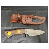 Damascus Steel 5" Fixed Blade Knife