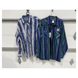 2 Wrangler Long Sleeve Shirts 3x