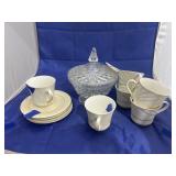 EHI Saucers & Cups - Crystal Candy Dish w/Lid
