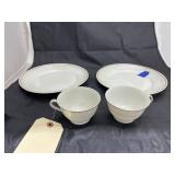 2 Eagle China Plates & 2 Tea Cups