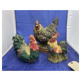 3 - Rooster Figures