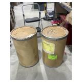 2- Cardboard Barrels w/Lids