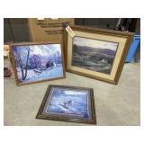3 Pcs - Framed Wall Art 24"x27" & smaller