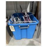 Plastic Hangers in Plastic Bin