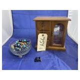 Assorted Fashion Jewelry in Glass Bowl