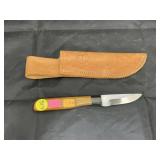 Anza 2-1/2" Fixed Blade Knife in Leather Sheath