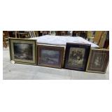 4 Pcs - Framed Wall Art 23"x28" & smaller