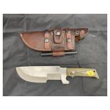 Ipak 7" Fixed Blade Knife w/Leather Sheath