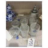 5 - Goblets & 4 Short Stemware Pcs