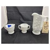 Milk Glass Pitcher - Creamer - Sugar