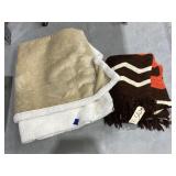 Crocheted Afghan & Fleece Blanket