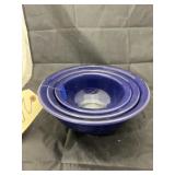 3 - Pyrex Nesting Blue Mixing Bowls