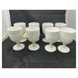 8 - Imperial Milk Glass Goblets