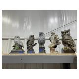 4 - Porcelain Owl Figures & 1 Own Figurine