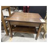 Wood Side Table 28"L x 20"W x 21"H