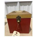 Metal Box w/Assorted Vinyl Records 45