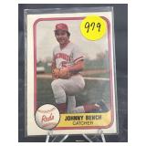 1981 FLEER PREMIER HOF JOHNNY BENCH CARD