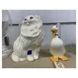 Porcelain Goose & Porcelain Cat