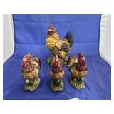 4 - Rooster Figurines