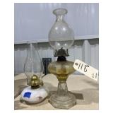 2 - Oil Lamps - 1 broken