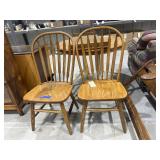 Pair Wooden Dining Chairs
