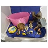 Wicker & Porcelain Coasters - Galvanized Bucket