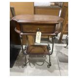 Metal/Wood Side Table 23"L x 13"W x 27"H