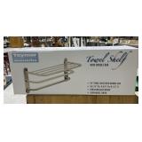 Taymor Towel Shelf w/Double Bar Satin Nickel