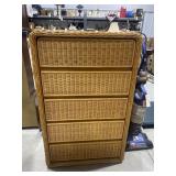 5-Drawer Wicker Chest of Drawers