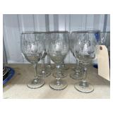 9 Pc Set - Holiday Gold Rimmed Stemware