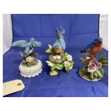 3 - Porcelain Bird Figurines