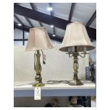2 - Metal Table Lamps w/Shades