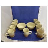 9 Gibson Stoneware Mugs - 2 Bowls