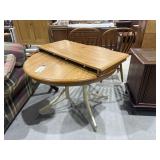 Wood Kitchen Table 41"Dia w/Leaf 17"